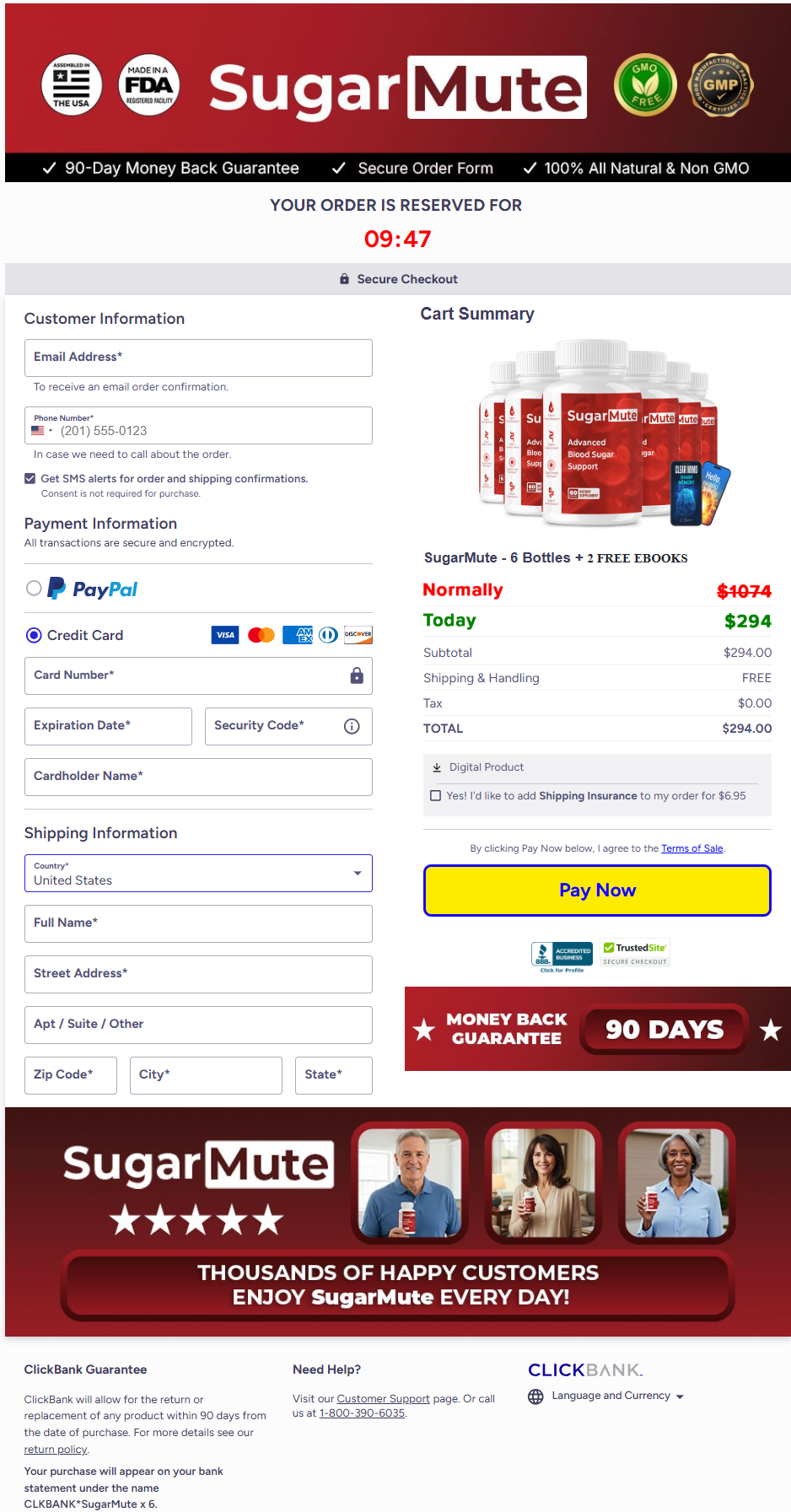 SugarMute Official Website Secure Order Page